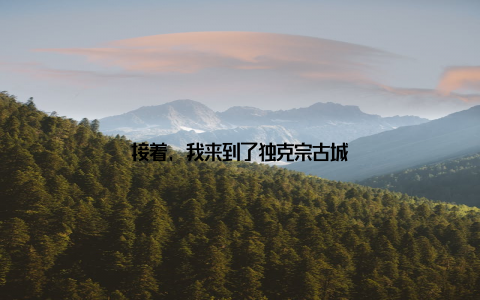 接着, 我来到了独克宗古城