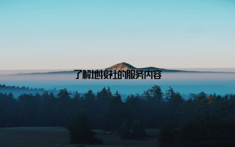 了解地接社的服务内容